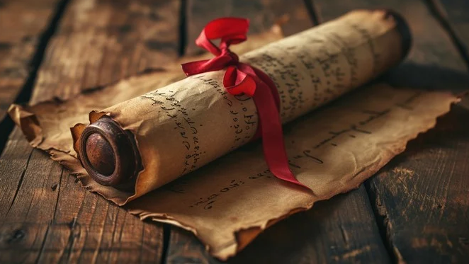 Scroll with Ribbon and Seal